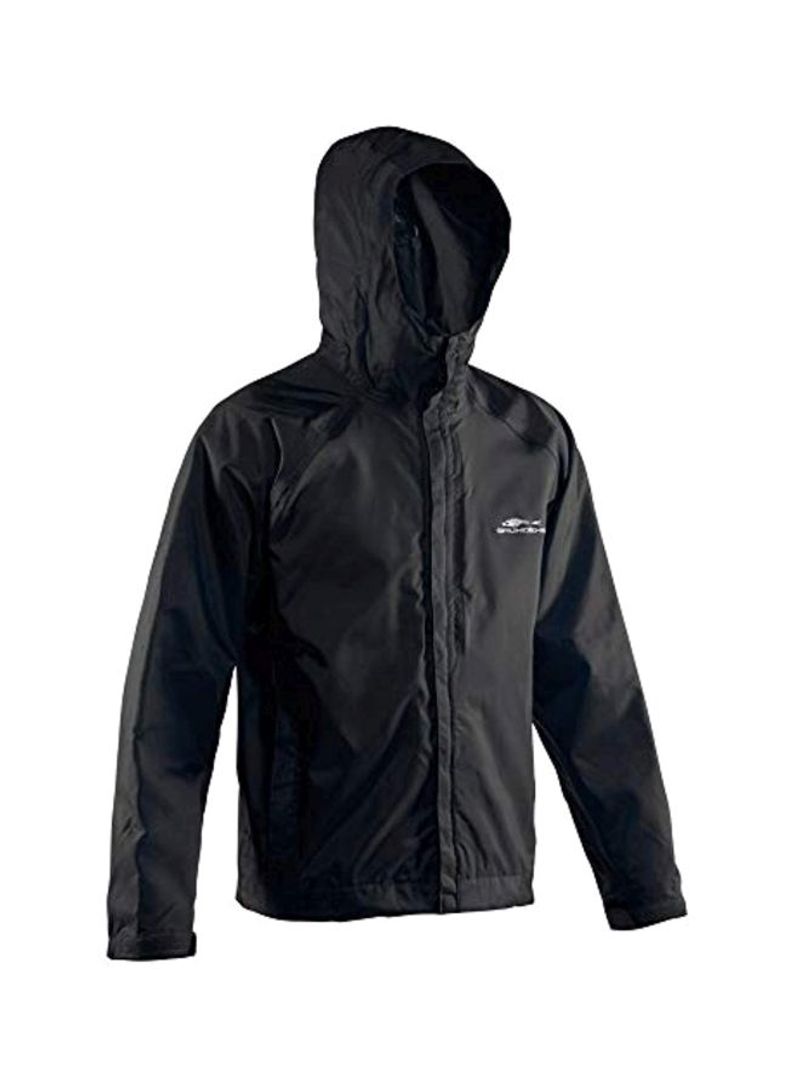 Weatherproof Hooded Fishing Jacket Black L