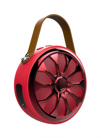 Waterproof Bass Stereo Bluetooth Wireless Speaker With Microphone And Flashlight Red