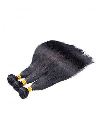 3-Piece Straight Hair Extension Set Black