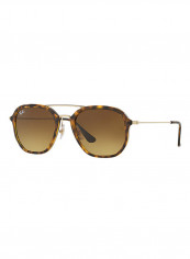 Double Bridge Non-Glare Coating Square Sunglasses - Lens Size: 52 mm