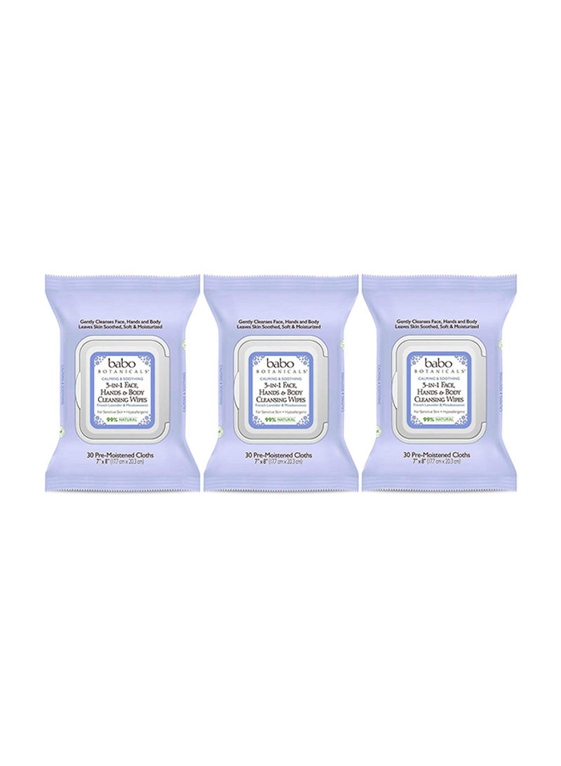 Pack Of 3 Hand And Body Cleansing Wipe 7 x 8inch