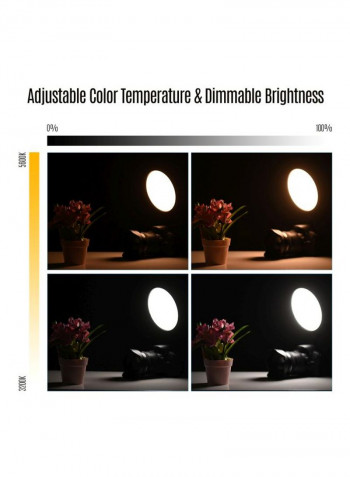 6-Piece LED Camera Video Light And Stand Kit Black