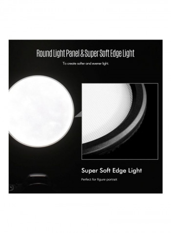 6-Piece LED Camera Video Light And Stand Kit Black