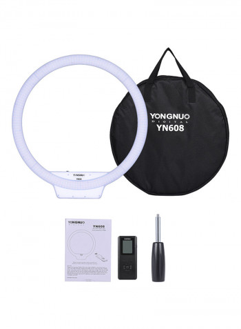 LED Video Ring Light With Remote White