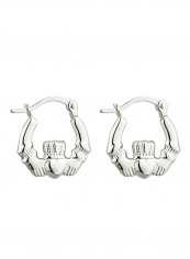 925 Sterling Silver Claddagh Small Hoops Earrings