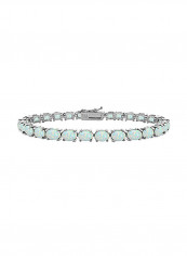 925 Sterling Silver Opal Studded Tennis Bracelet