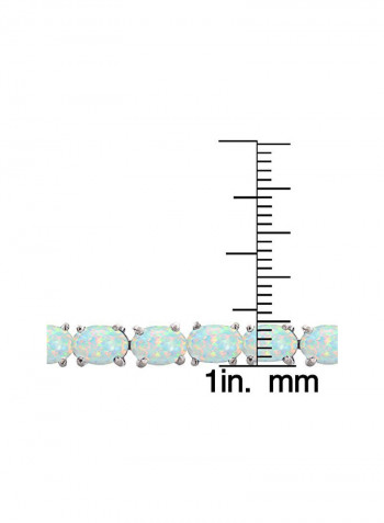 925 Sterling Silver Opal Studded Tennis Bracelet