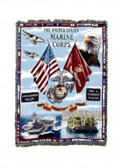 Cotton Printed Throw Blanket Usmcaircraft 72x54inch