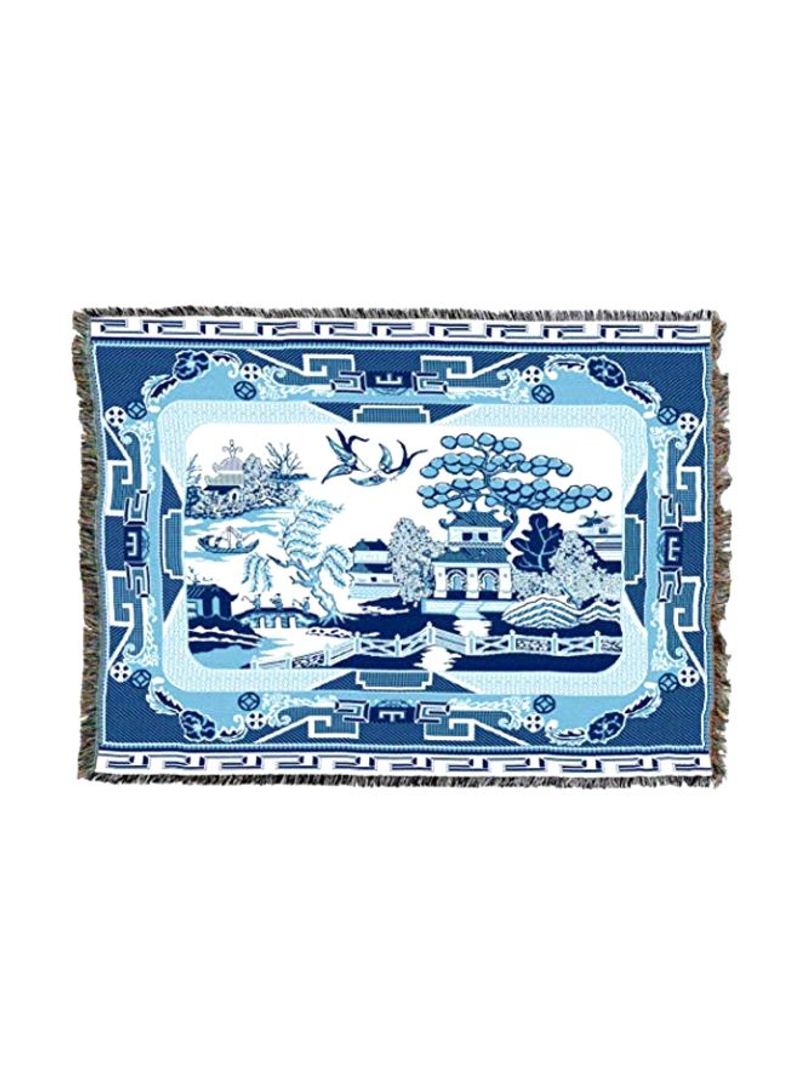 Decorative Throw Pillow Blue/White 72x54inch