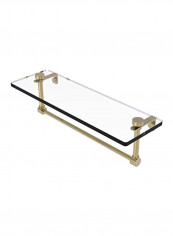 Vanity Integrated Towel Bar Glass Shelf Clear/Gold 16x5inch