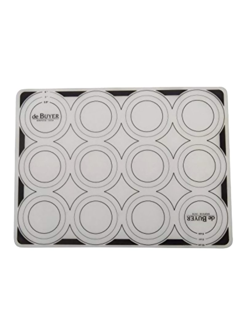 Non-Stick Baking Mat With Filling Marks And Circles Silver/Black 11x7.9x4.3inch