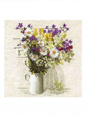 15-Piece Wildflowers Counted Cross Stitch Kit Multicolour