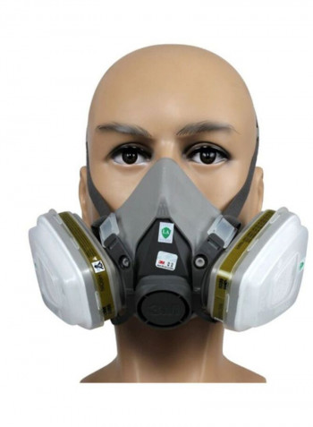 Half Face Respirator Gas Mask Grey/White 20x20x10cm
