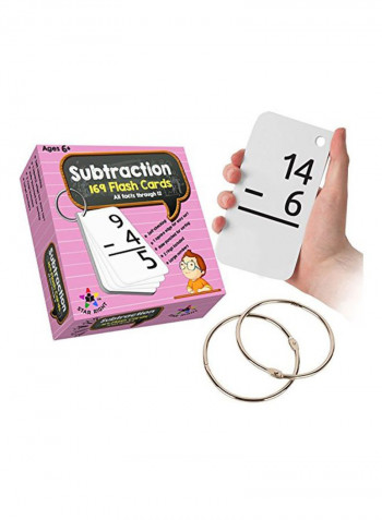 Subtraction Flash Card Set With 2 Rings