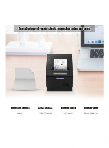Thermal Receipt Printer 16.6x13x11.9centimeter Black