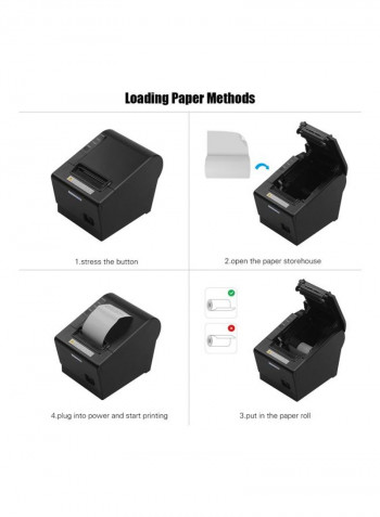 Thermal Receipt Printer 16.6x13x11.9centimeter Black