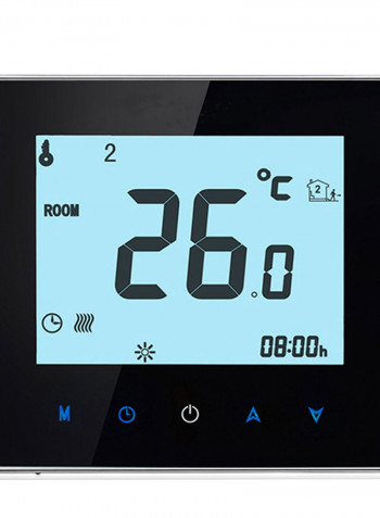 Smart Touchscreen Wi-Fi Programmable Thermostat For Water/Gas Boiler Black 10.50 x 5.80 x 9cm