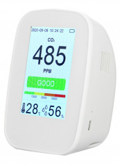 3-In-1 Multifunctional Air Quality Temperature Humidity Monitor White 17.60 x 11.20cm