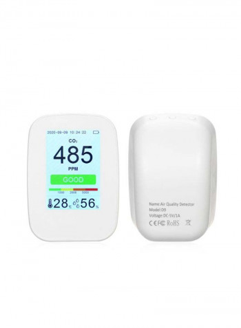 3-In-1 Multifunctional Air Quality Temperature Humidity Monitor White 17.60 x 11.20cm