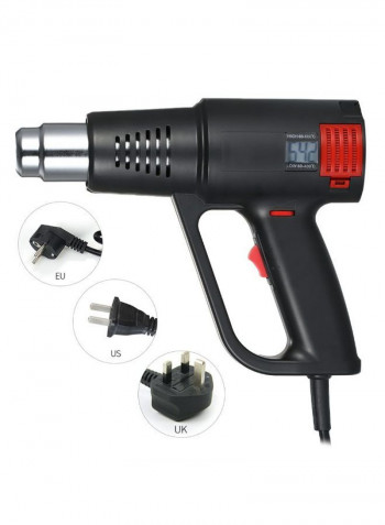 Electric Hot Air Gun And Nozzle Set Black 27.5 x 7.5 x 26centimeter