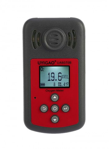 Handheld Oxygen Meter Grey/Red 12x6.5x3centimeter