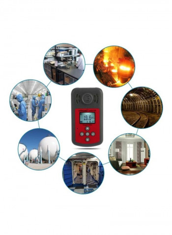 Handheld Oxygen Meter Grey/Red 12x6.5x3centimeter