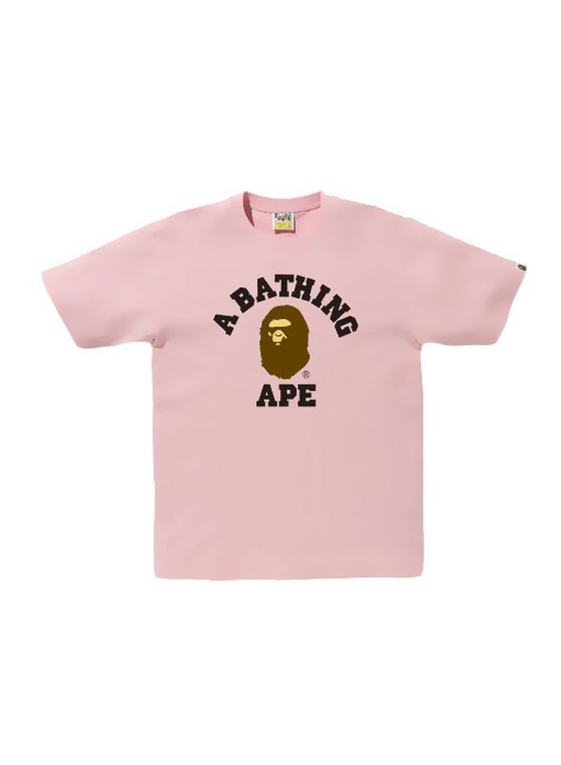 Ape Printed Short Sleeves T-shirt Pink/Brown/White