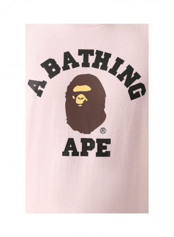 Ape Printed Short Sleeves T-shirt Pink/Brown/White