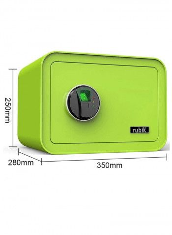 Safe Box With Fingerprint Lock Green 25 x 35 x 28cm