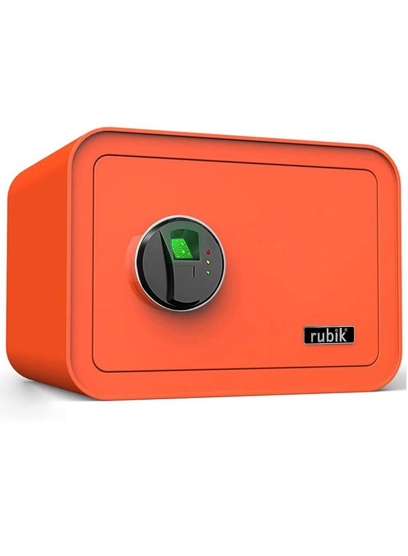 Safe Box With Fingerprint Lock Orange 25 x 35 x 28cm