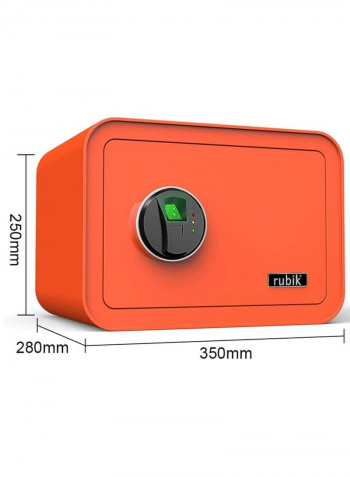 Safe Box With Fingerprint Lock Orange 25 x 35 x 28cm