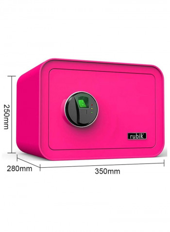 Safe Box With Fingerprint Lock Pink 25 x 35 x 28cm