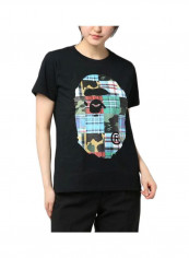 Round Neck Big Ape Patchwork T-shirt Black/Blue/White