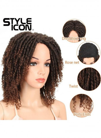 Short Curly Synthetic Wigs Black/Brown 0.8 x 0.88 x 0.9inch