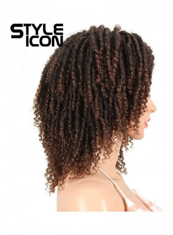 Short Curly Synthetic Wigs Black/Brown 0.8 x 0.88 x 0.9inch