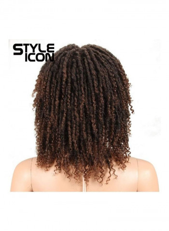 Short Curly Synthetic Wigs Black/Brown 0.8 x 0.88 x 0.9inch