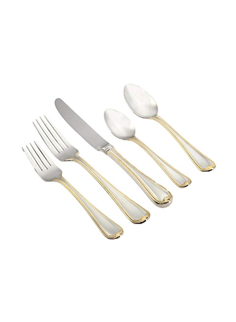 5-Piece Stainless Steel Cutlery Set Silver/Gold