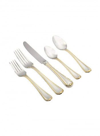 5-Piece Stainless Steel Cutlery Set Silver/Gold