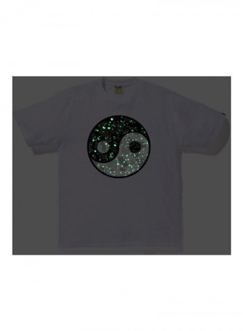 Space Camo Yinyang Printed T-shirt White