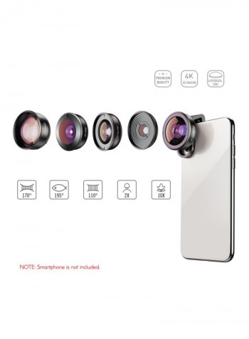 5-Piece Phone Lens Kit 22.5centimeter Purple