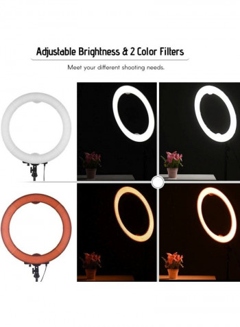 LED Photography Ring Light With Accessories White