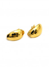 18k Gold Curved Glittering Earring Set reviews 18k Gold Curved Glittering Earring Set