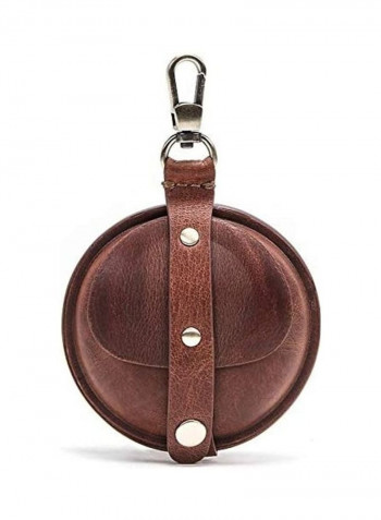 Portable Leather Case For Samsung Galaxy Buds Live Brown