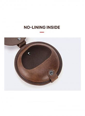 Portable Leather Case For Samsung Galaxy Buds Live Brown