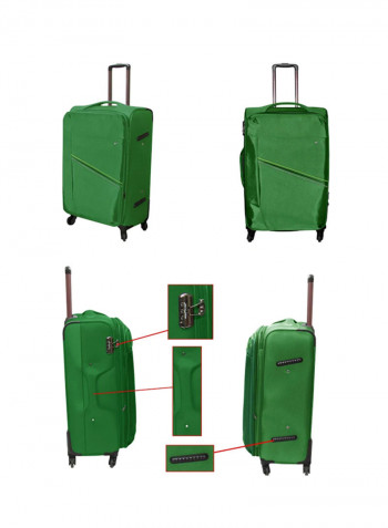 Softside 4 Piece Luggage Trolley Set Green