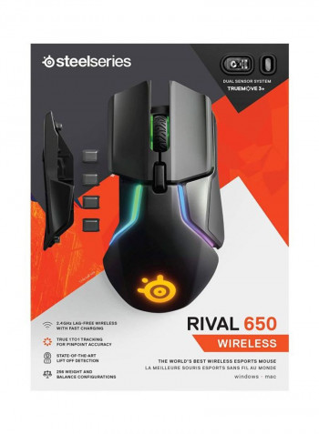 Rival 650 Wireless Dual Sensor RGB Gaming Mouse Black