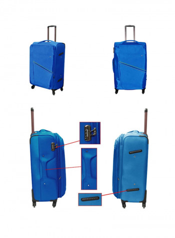Softside 4 Piece Luggage Trolley Set Blue