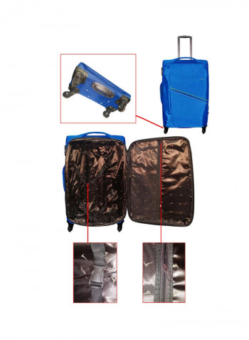 Softside 4 Piece Luggage Trolley Set Blue