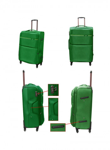 Softside 4 Piece Luggage Trolley Set Green