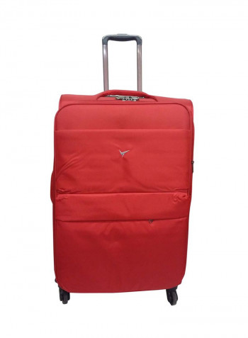 4-Piece Softside Luggage Trolley Set Red